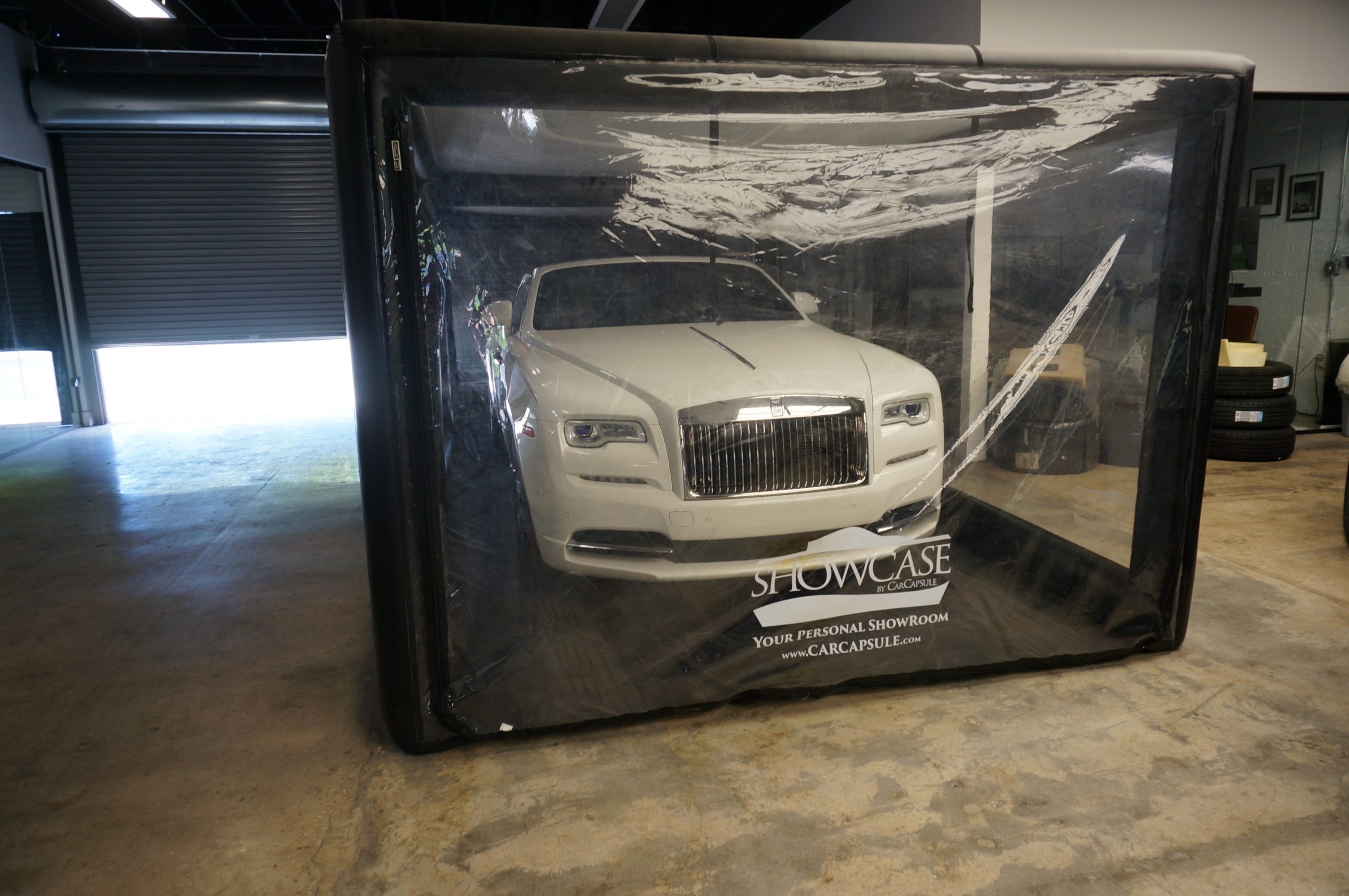Indoor Car Capsule Storage of a Rolls Royce Dawn